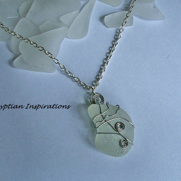 Sea Glass Necklace.  Beach glass necklace. Sea glass jewelry