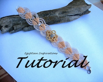 Micro macrame tutorial pattern. Beaded bracelet tutorial. gift for her. Gift For Her.