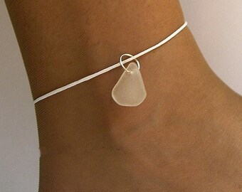 Sea glass anklet.  Sea glass jewelry. gift for her. Gift For Her.