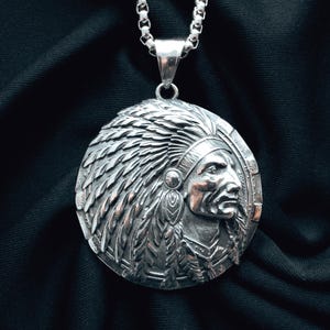 Indianer Häuptling Anhänger Halskette