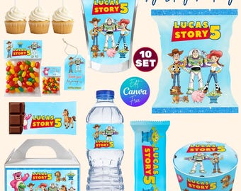 Recuerdos de fiesta de cumpleaños de Toy Story, paquete de cumpleaños de Toy Story, cumpleaños de Toy Story, etiquetas para fiesta de Toy Story, bolsa de papas fritas, Capri Sun, artículos para fiestas