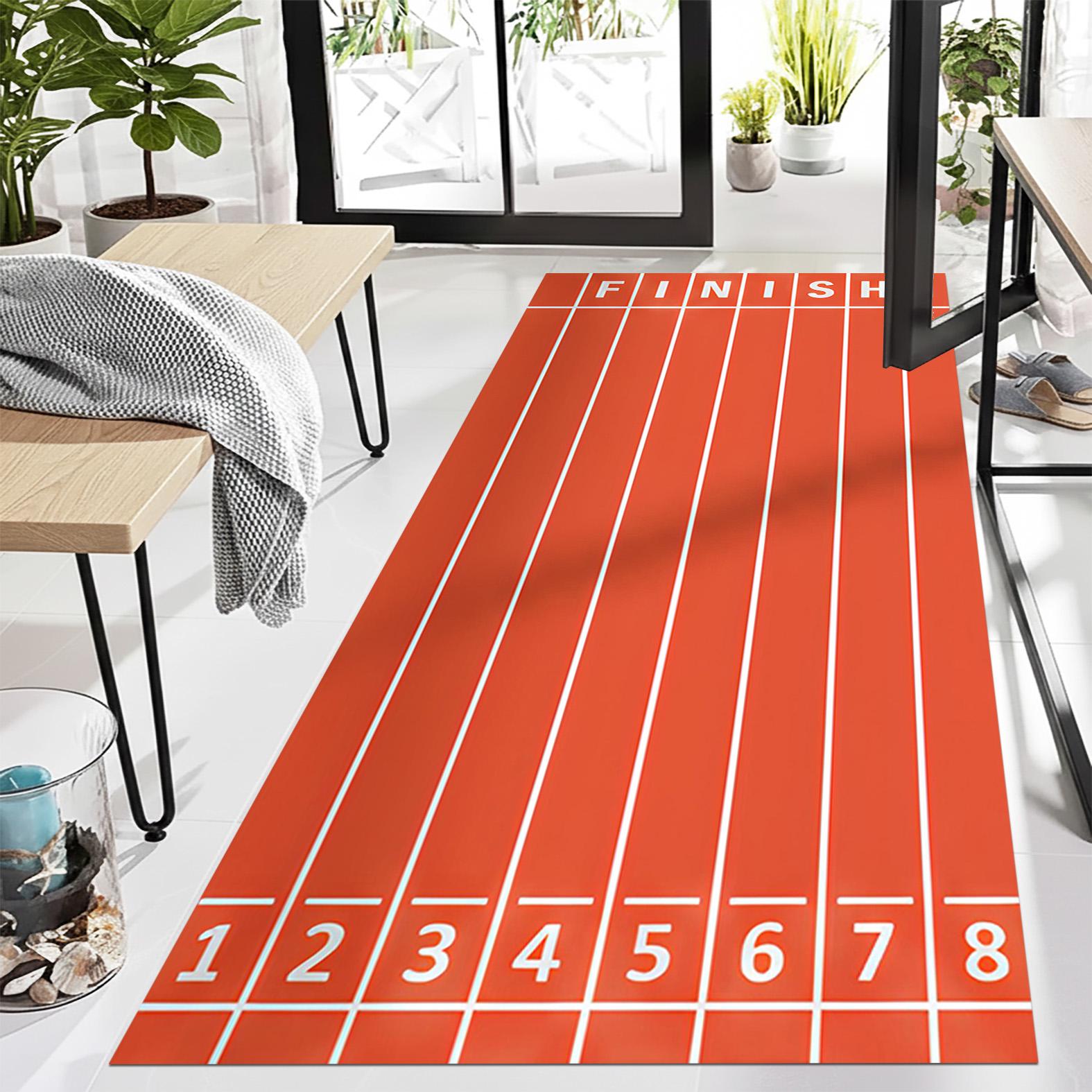 Running Pattern Rig Running Track Runner Rug, Race Lane Design Kids Room Rug, Sports Home ...