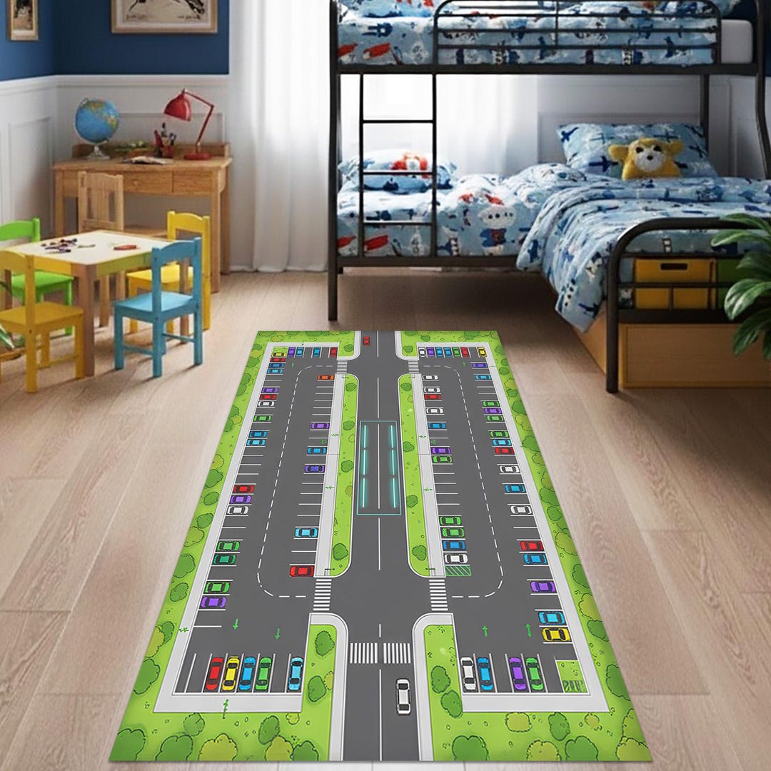 Kids Play Area Runner,car Parking Floor Mat,toy Garage Rug,playroom ...