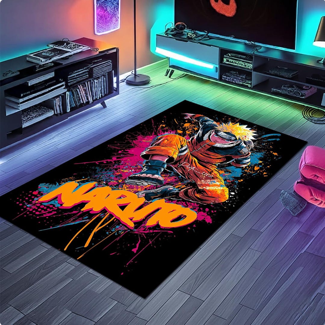 Ninja Action Hero Rug, Japanese Cartoon Pop Art Carpet - Etsy