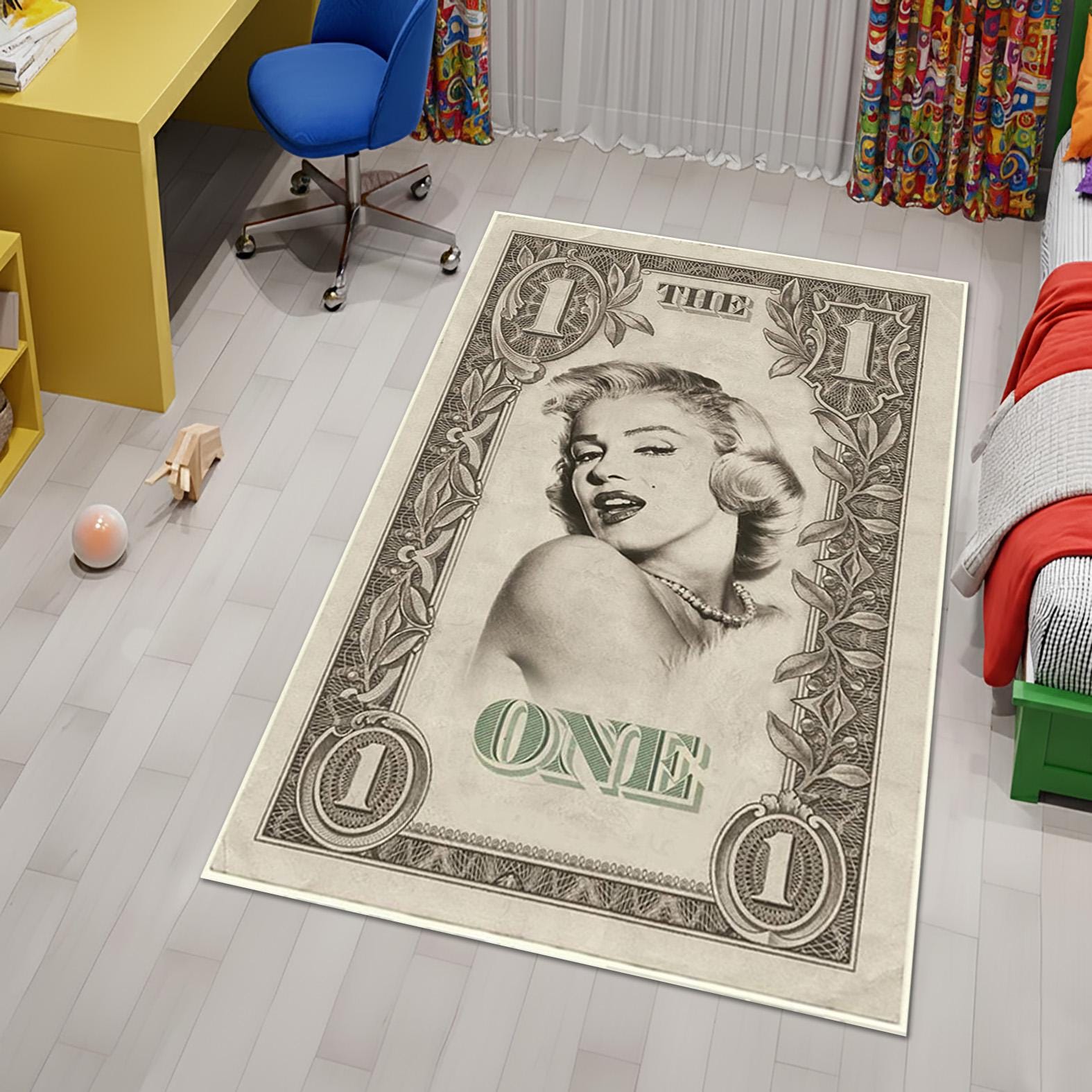 Woman Actor Themed Area Rug, One Dollar Carpet, Pop Culture Mat ...