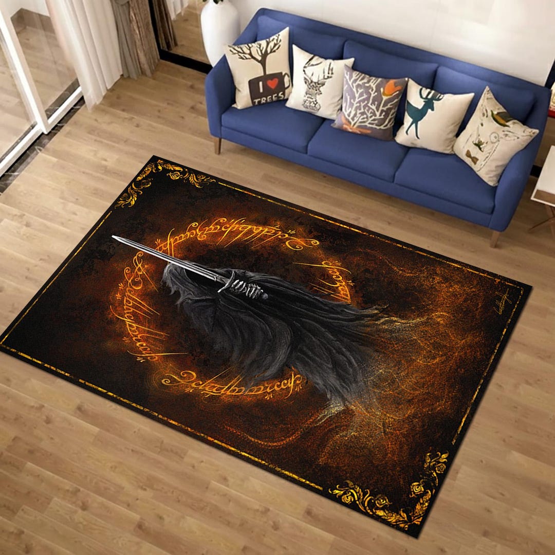Rpg Rug Dark Fantasy Area Rug, Hooded Warrior Carpet, Mythological Knight Rug ...