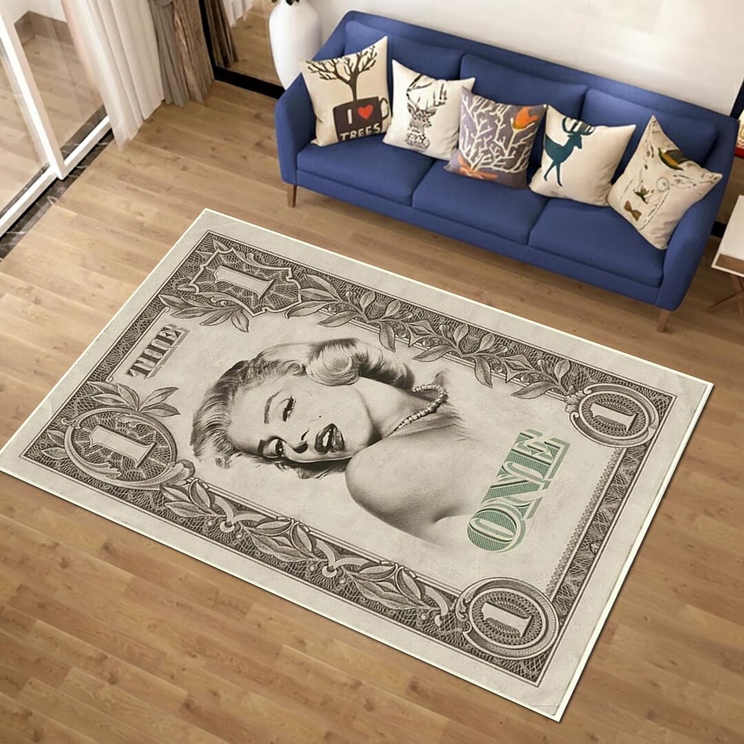 Woman Actor Themed Area Rug, One Dollar Carpet, Pop Culture Mat ...