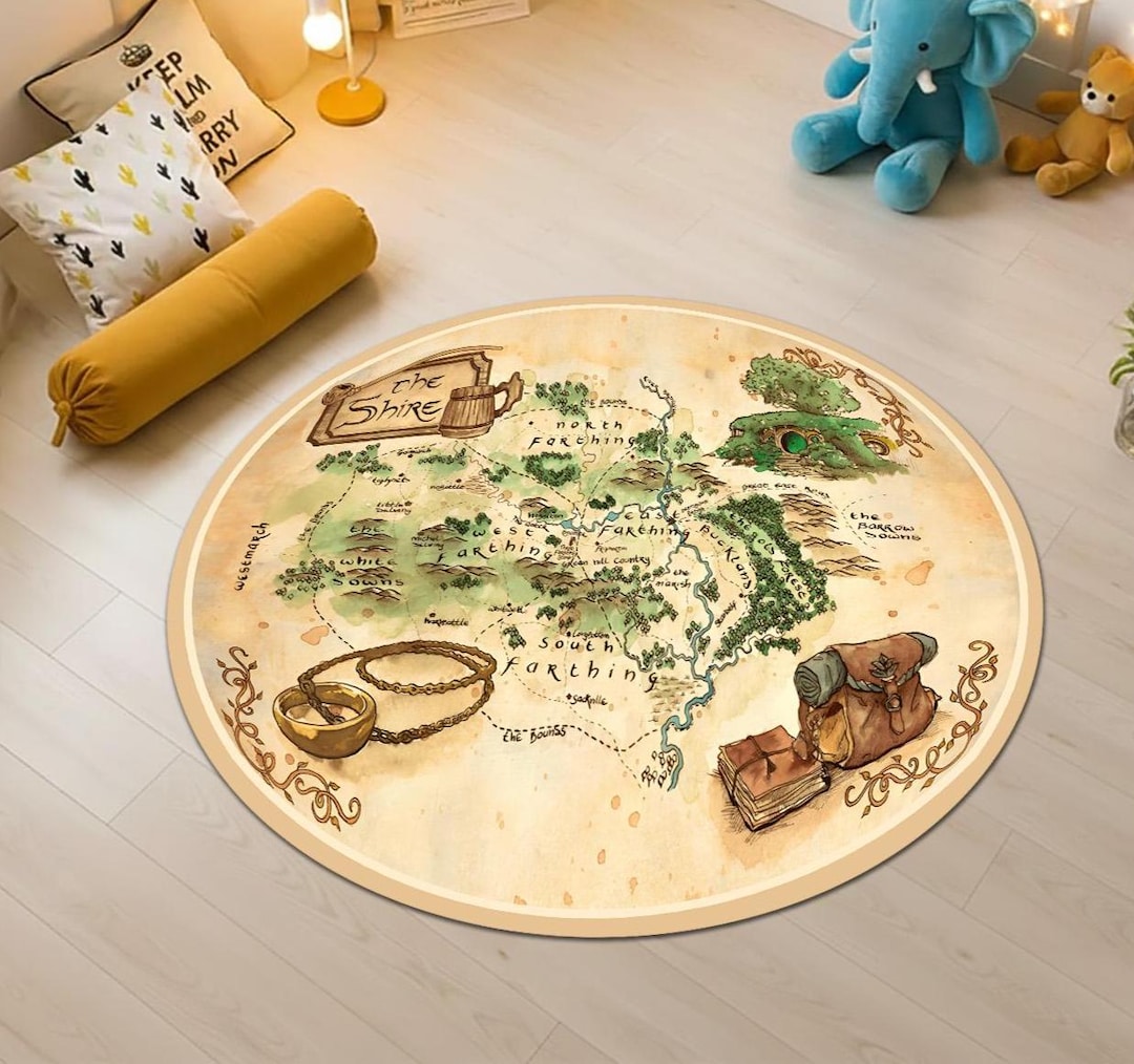 Ring Rug, LOTR Rug, Lord of the Rings Round Rug, the One Ring and ...