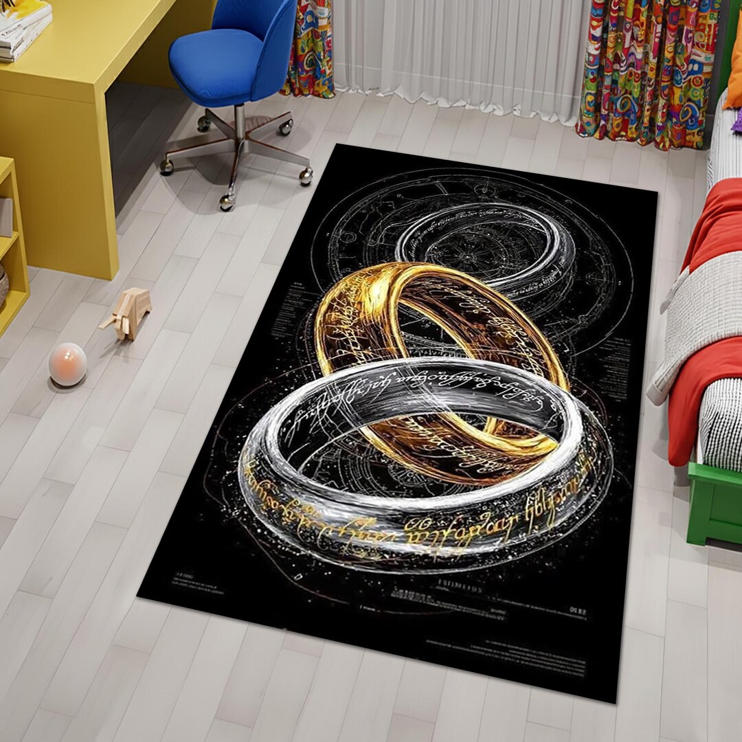 Ring Rug, Fantasy Rings Themed Rug,lord of the Rings Themed Area Rug ...