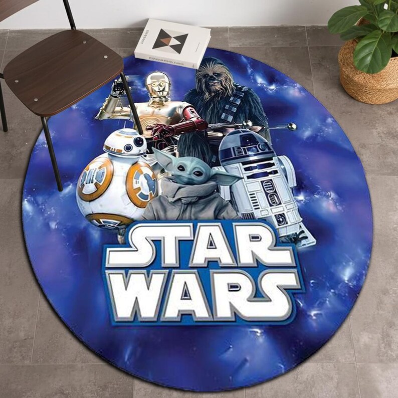 Sci-fi Character Themed Raund Rug, Custom Round Floor Mat, Robot ...