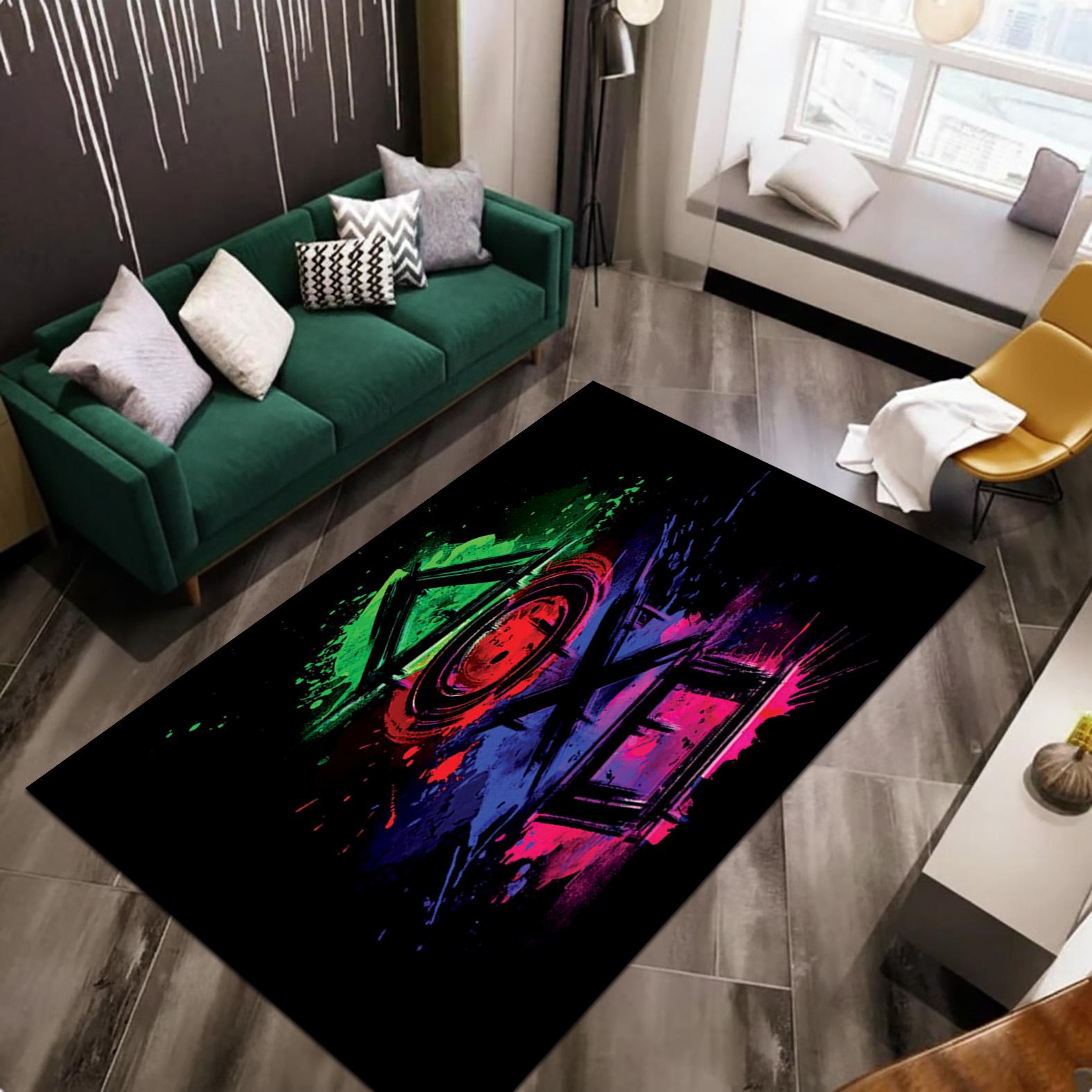 Purple Splatter Rug Paint Splatter Themed Area Rug, Neon Abstract Accent Carpet, Gamer Room ...