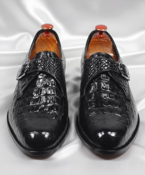 black alligator dress shoes Belvedere - Lago, Genuine American Alligator Dress Shoe - Black