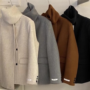 Handmade 100% Cashmere Coat Elegant Women&#39;s Winter Overcoat with long Scarf