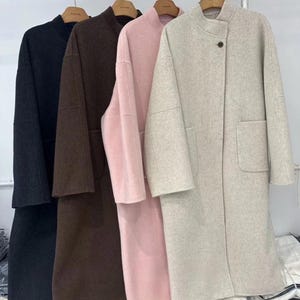 100% Cashmere Coat Handmade Luxury Winter Overcoat Women’s Elegant Long Wool Jacket Sustainable Fashion