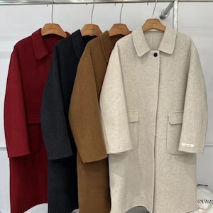 100% Cashmere Coat Handmade Luxury Winter Overcoat Women’s Elegant Long Wool Jacket Sustainable Fashion