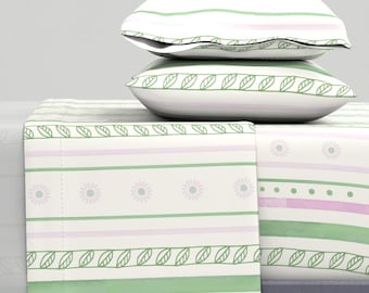 Spring Botanical Stripe Collection | Seamless Patterns |  Digital Pastel Floral Paper | Nursery Fabric | 13" x 13" | DIGITAL ONLY