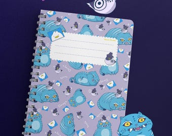 Derpy and Sussie KPop Demon Hunter Composition Notebook Cover | Blue, Pink & Purple Front and Back | 300 DPI 7.5" x 10" | DIGITAL ONLY