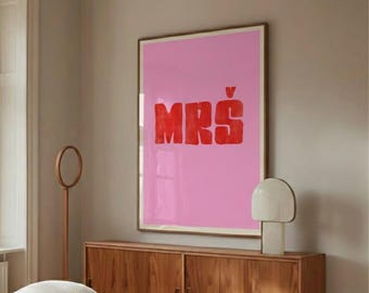 MRŠ Poster – Bold Balkan Typography Print | Funny Ex-Yu Wall Art Poster | Statement Print in Red & Pink, Christmas Gift Idea