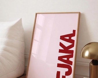 Fjaka Poster, Dalmatian Quote Wall Art, Croatia Aesthetic Print, Balkan Minimalist Poster, Adriatic Lifestyle Decor