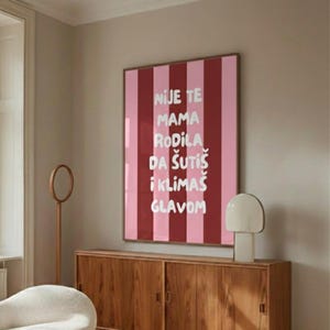 Nije te mama rodila Poster – Balkan Statement | Ex-Yu Typografie Print | Lustige & Starke Botschaft Wandbild Geschenk Weihnachten