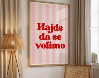 Hajde da se volimo Poster – Lepa Brena Inspired Art Print | Balkan Music Poster | Croatian Serbian Bosnian Wall Decor | Gift