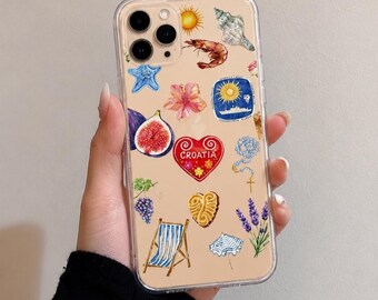 Croatia Phone Case, Adriatic Summer iPhone Case, Croatian Coastal Collage, Mediterranean Aesthetic Case, Balkan Gift, Clear Phone Cover