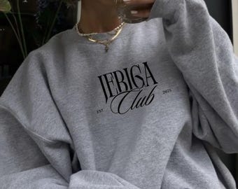 Grey Oversized Sweatshirt "Jebiga Club" | Unisex Heavy Pullover | Balkan Oversized Sweater | Gift Idea for Ex-Yu