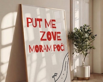 Pôster de Halid Bešlić "Put me zove moram poći" | Arte de parede com citação dos Balcãs | Arte bósnia | Presente de Natal para fãs dos Balcãs