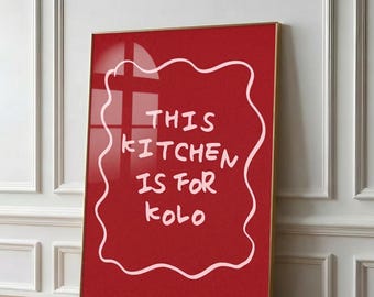 Pôster de Cozinha Balcânica – Esta Cozinha É Para Kolo – Arte de Parede Humorística da Ex-Iugoslávia Decoração de Cozinha Croata, Sérvia e Bósnia