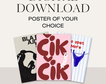 Digital Balkan Poster of Your Choice | Instant Download | Ex-Yu Quotes, Music & Humor Prints | Croatian Serbian Bosnian Art Print