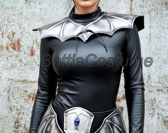 Medieval Female LARP Armor Set | Steel Fantasy Shoulder Armor & Belt | Lady Warrior Costume For Reenactment And Cosplay