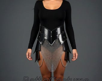 Medieval Brave Lady Armor Set – Female Knight Chainmail Costume for LARP, Renaissance & Halloween