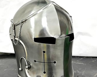 Mittelalterlicher Visored Barbuta Helm Sammlung Rüstung 18 Gauge Stahl Halloween Geschenke für Cosplay Prop
