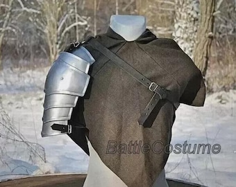 18G Steel Medieval Knight Pauldron | Single Shoulder Armor for SCA & Reenactment And Cosplay Prop