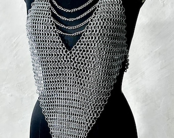 Women Medieval Chainmail Bikini Armor Set | Sexy Lady LARP & Reenactment Cosplay Top