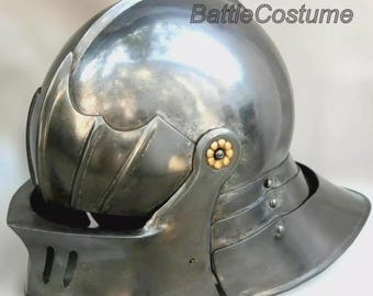 Mittelalterlicher Schallerhelm aus 18GA Stahl | Original Gothic Ritter Rüstung für Reenactment & LARP