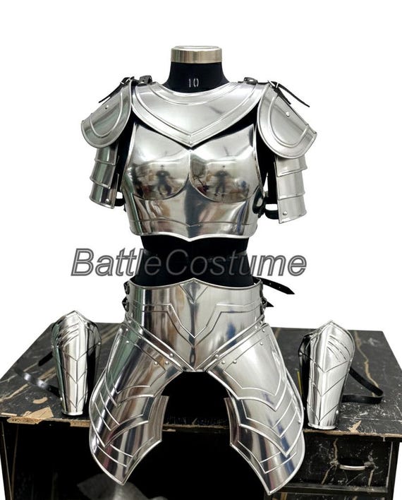 Handcrafted  Lady Knight  Steel Plate Armor Set | Female Steel Cuirass | LARP SCA Cosplay Armor