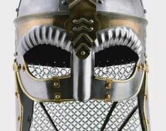 Handcrafted Medieval Roman Helmet with Aventail Chainmail | Cosplay & Renaissance Fair Helmet | LARP, Reenactment And Display