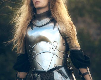 Female Knight Armor Suit | Medieval Warrior Steel LARP Costume | Brave Lady Metal Suit For Cosplay And Ren Faire