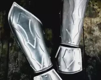 Brazales de acero medievales para caballeros, protectores de brazos de acero portátiles para LARP, cosplay y recreación de batallas.