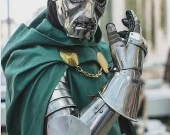 Armadura completa del Doctor Doom, disfraz de caballero de acero para LARP