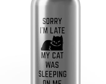My Cat Was Sleeping On Me - Flip-top Spout and Straw Water Bottle