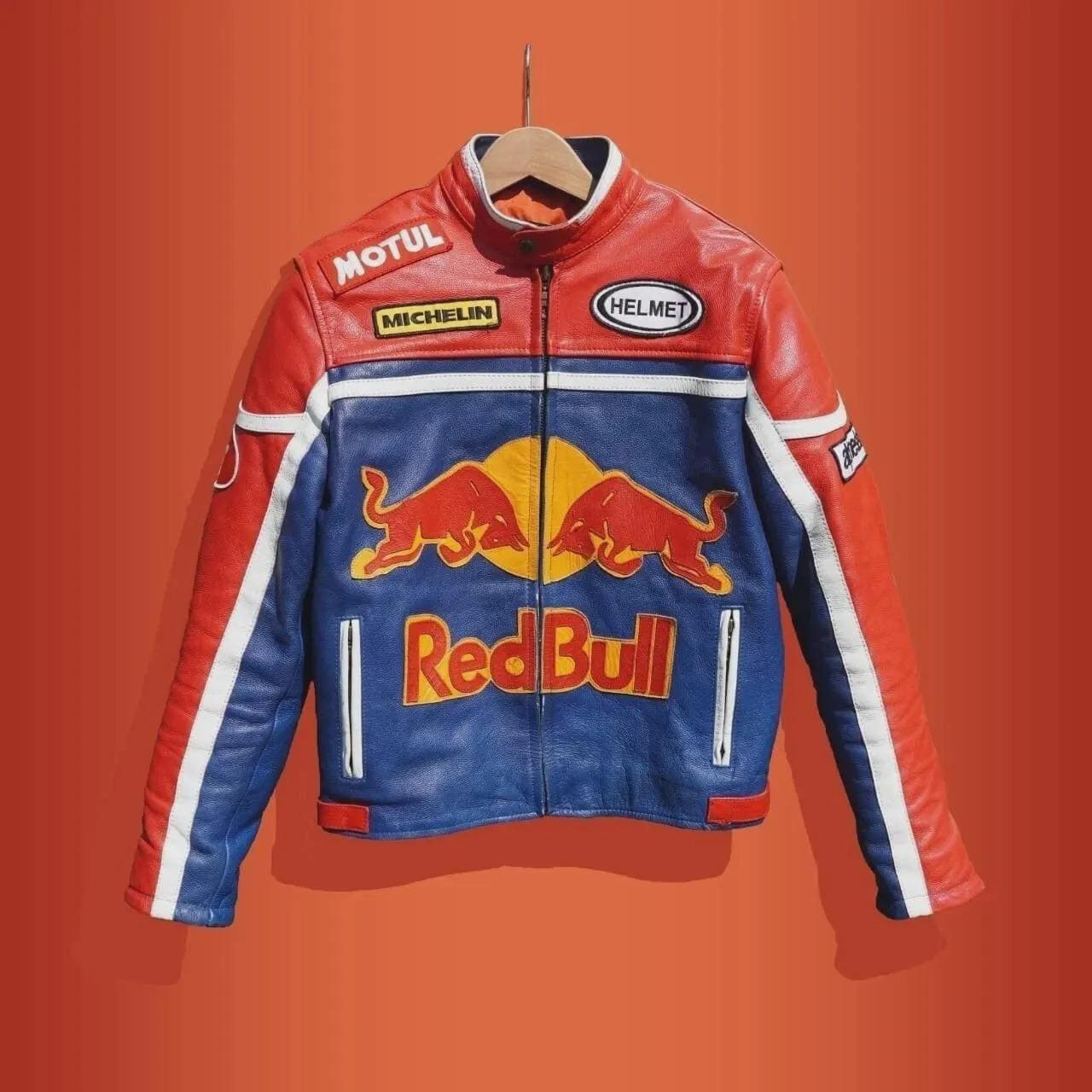 Red bull racing leather jacket - Etsy 日本