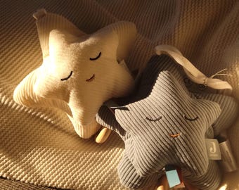 Personalisierte Spieluhr Stern, Plüschtier für Kinder, Weihnachtsgeschenk, Geburtsgeschenk, Taufgeschenk, personalisiertes Kindergeschenk
