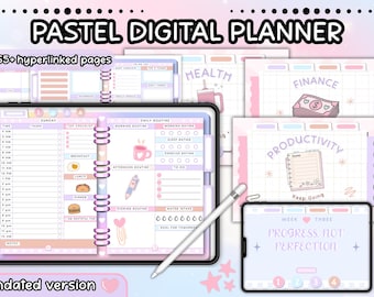 Pastel Digital Planner: Undated, Hyperlinked, Goodnotes PDF Template