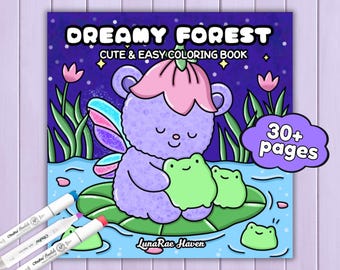 Kleurboek Dreamy Forest: magische dieren, grillige scènes (pdf-downloadbaar)
