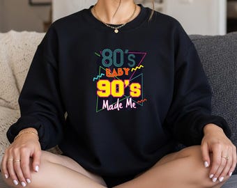80s Baby 90s Made Me Sublimation PNG | Digital Download | Clipart for T-Shirts, Mugs, Tumblers