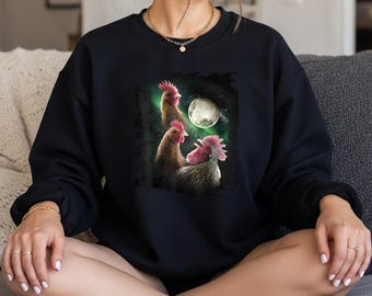 3 Chicken Moon Wolf Chickens Howling Wolves Sublimation PNG | Digital Download | Clipart for T-Shirts, Mugs, Tumblers