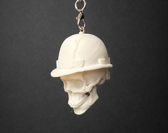 Skull in a Hard Hat – Blue Collar Keychain