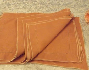 Lot of 12+ napkins, table-napkins Home decor.set .vintage napkins.Orange . big family dinner
